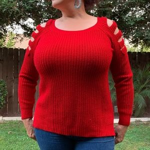 Red long sleeve sweater